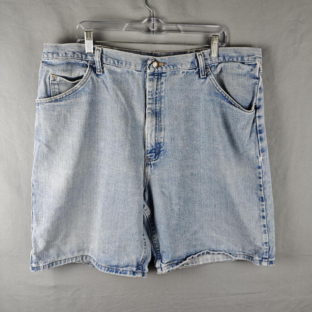Wrangler Shorts Mens 42 Blue Relaxed Fit Denim Jean Casual Light Wash 606W1DH